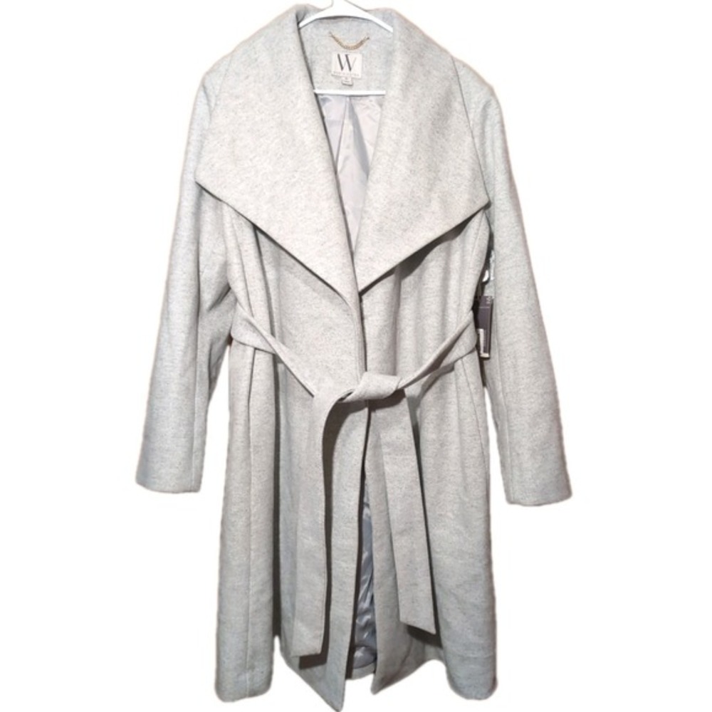 Worthington Women's XL Lt. Leather‎ Gray Belted heavy weight Coat new with tags